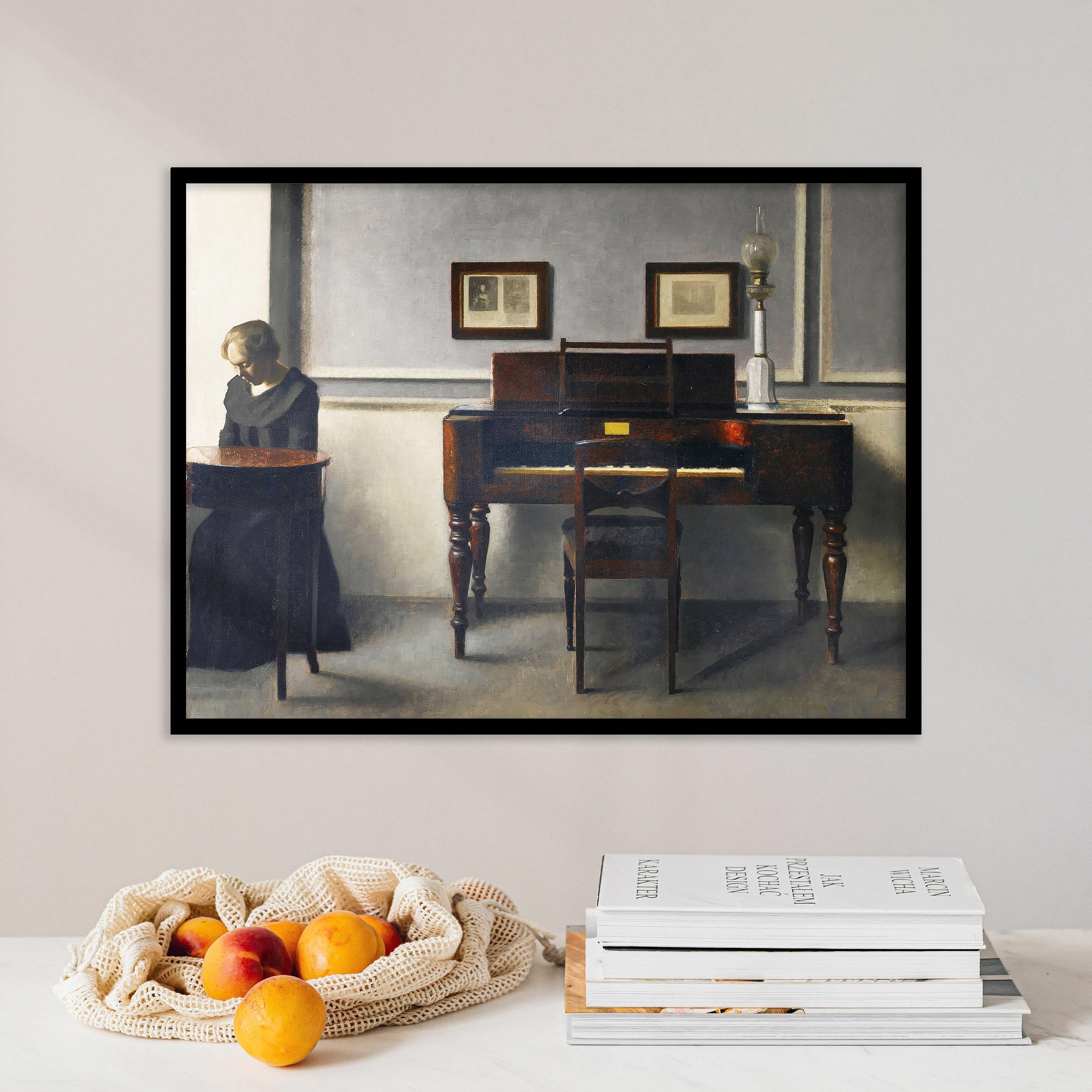 Vilhelm Hammershi Ida In An Interior With Piano Vintage Antique Awesome Poster (No Frame) Vilhelm Hammershi Ida In An Interior With Piano Vintage Antique Awesome Poster (No Frame)