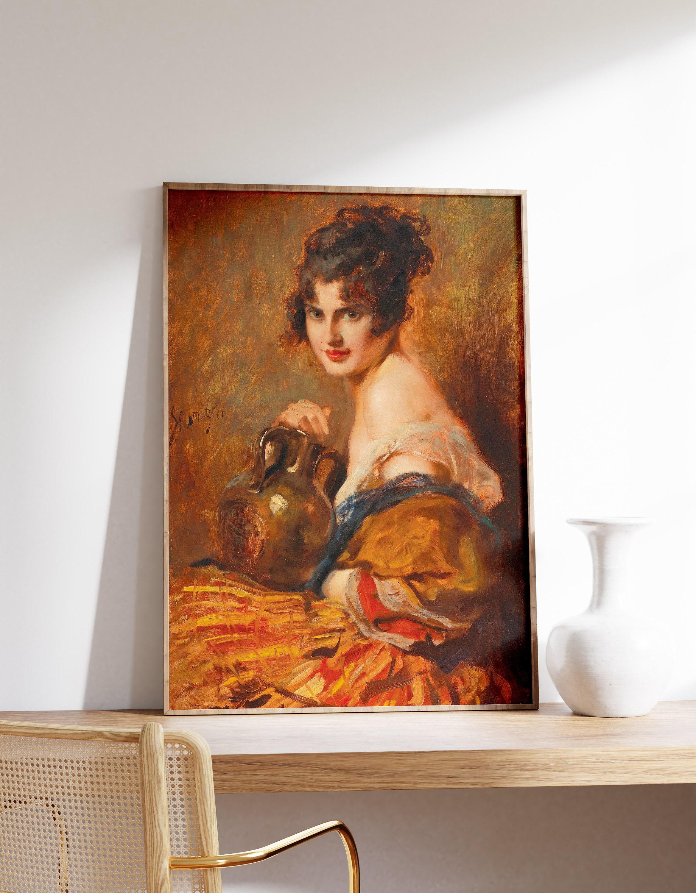 Vintage Portrait Of A Woman Antique Woman Portrait Red Trending Style Poster (No Frame) Vintage Portrait Of A Woman Antique Woman Portrait Red Trending Style Poster (No Frame)