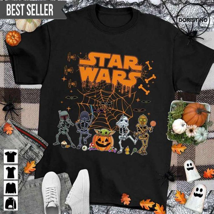 Star Wars Characters Skeleton Halloween Unisex Shirt Star Wars Characters Skeleton Halloween Unisex Shirt