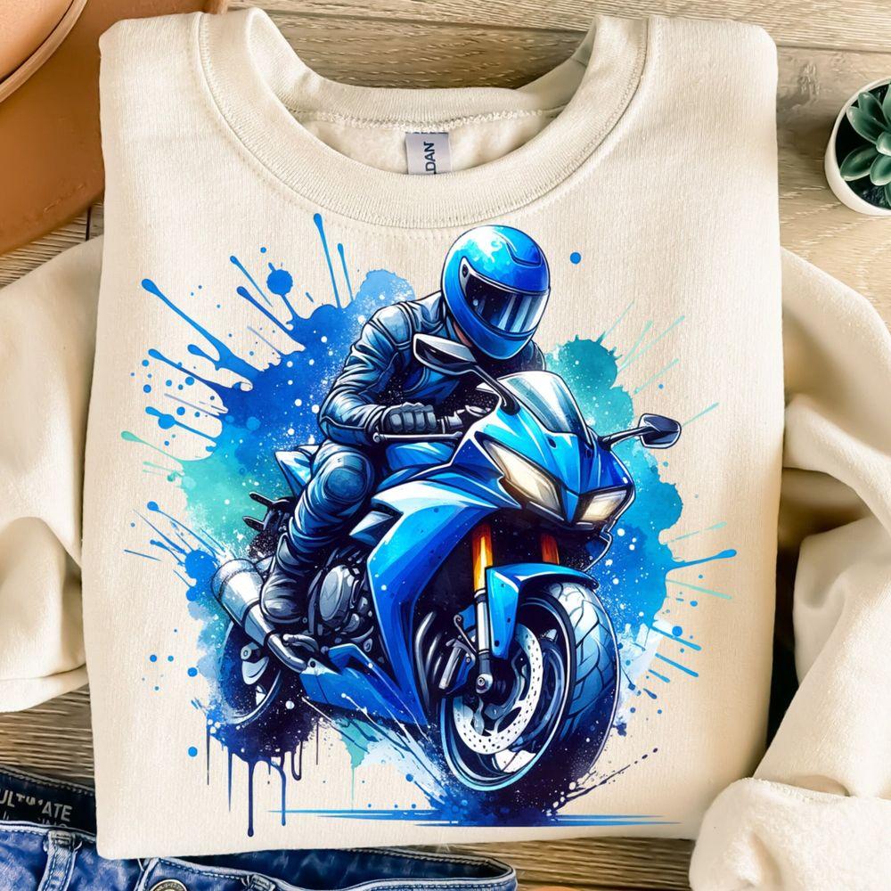 Blue Motorcycle Tshirt