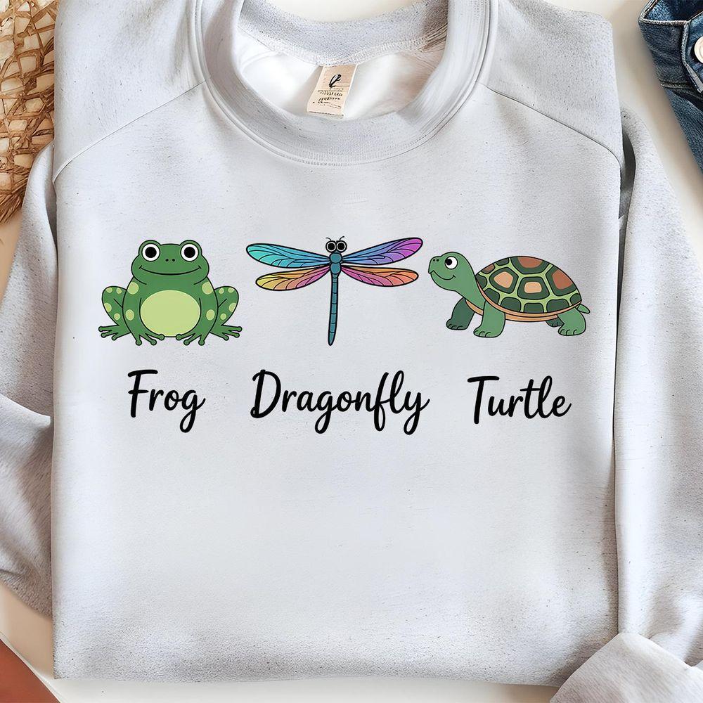 Frog Dragonfly Turtle 3 Tshirt