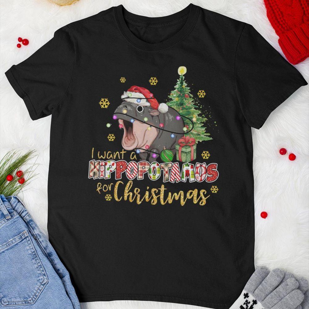 Hippopotamus For Christmas Vintage Awesome Shirt