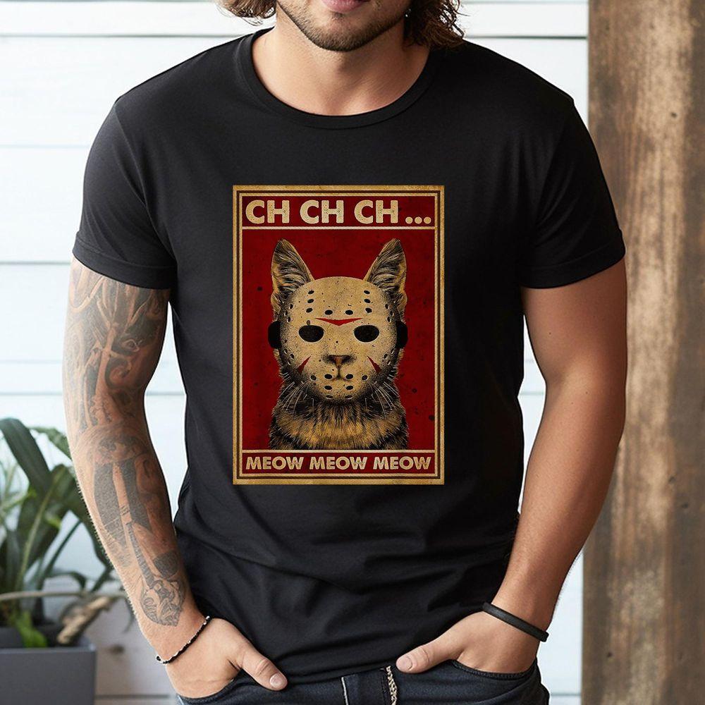 Horror Jason Cat Meow Metal Awesome Shirt
