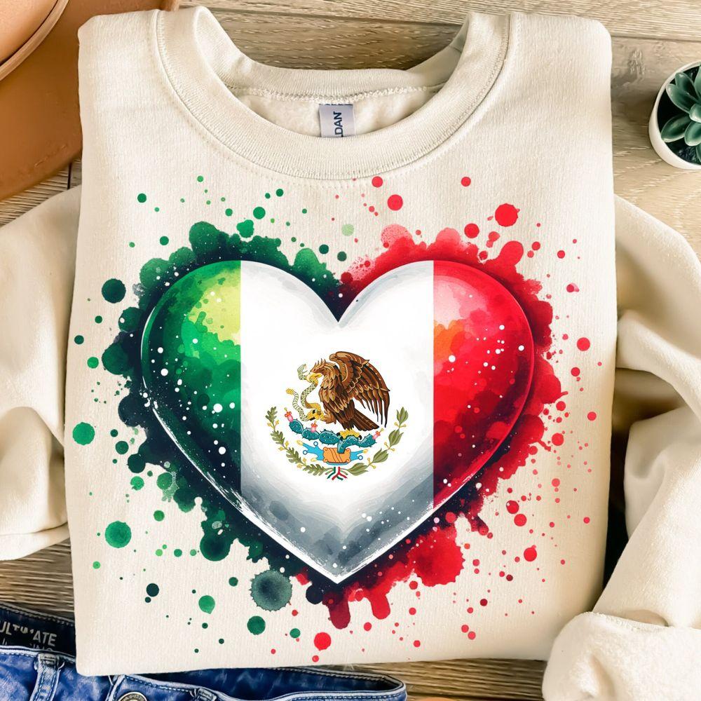 Mexico Hearttion Design Patriotic Flag Travel Trendy Shirt