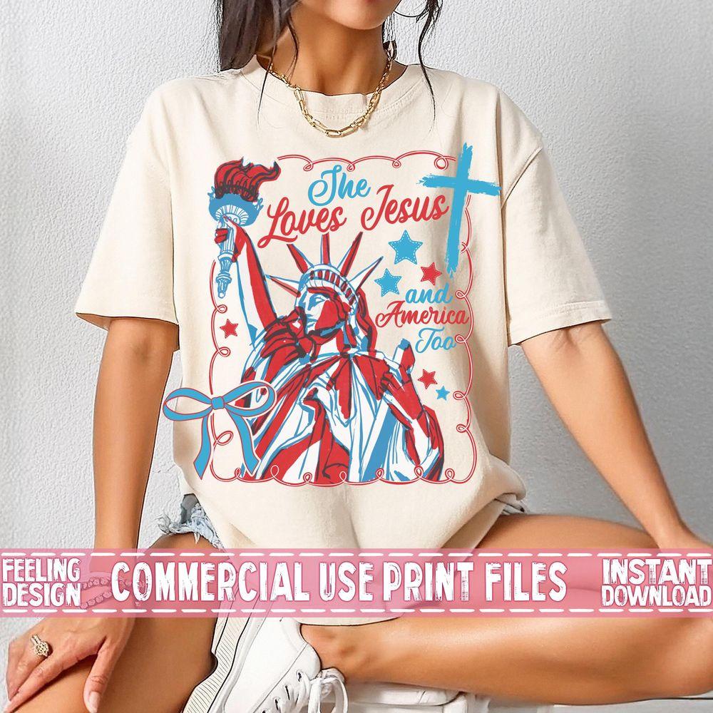 She Loves Jesus And America Toojuly Tshirt