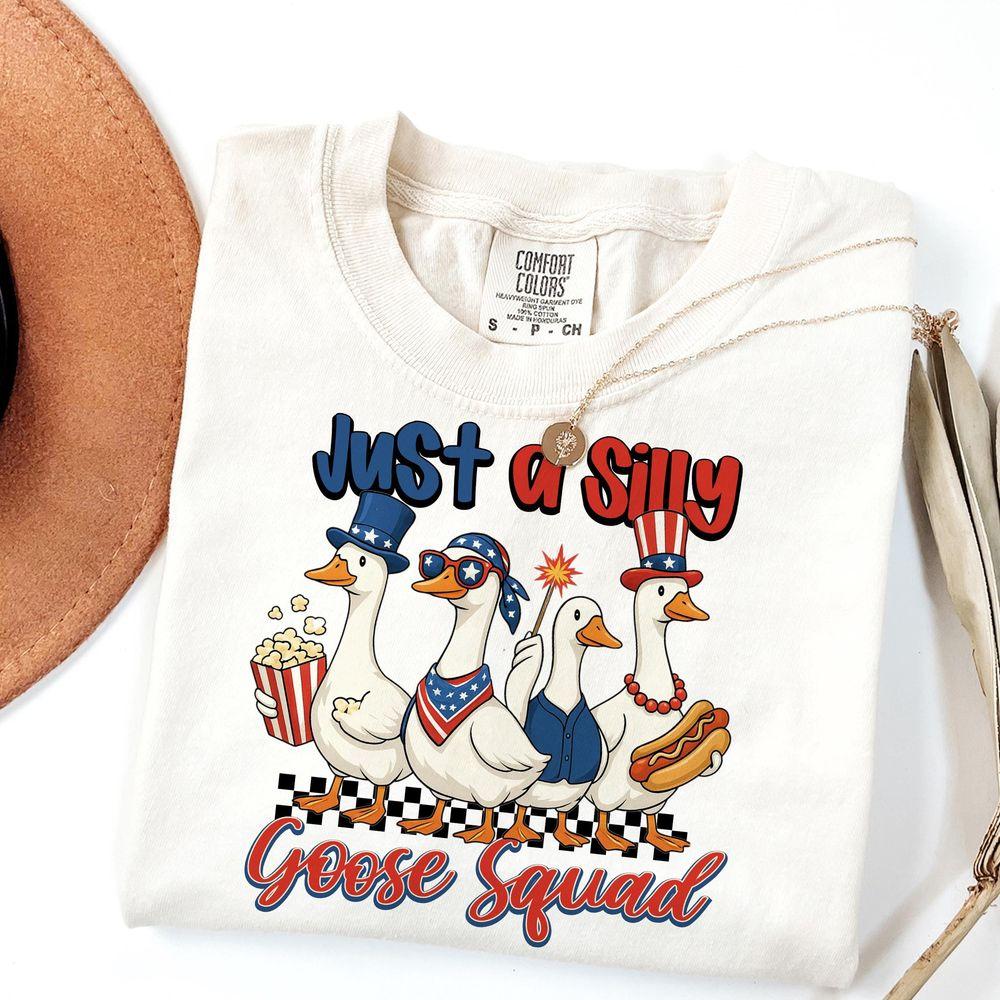 Silly Goose 4th Of Julyic Goose Squad Funny Tshirt