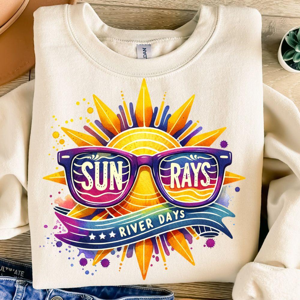 Sunrays And River Daystion Design River Retro Trendy Design Summer Tshirt